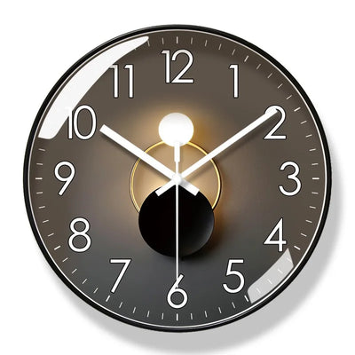 Wall Clock Silent Movement Large Numbers & Warm Gradient