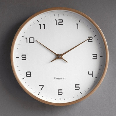 Wall Clock Silent Quartz Movement Scandinavian Design 9.45-Inch Diameter