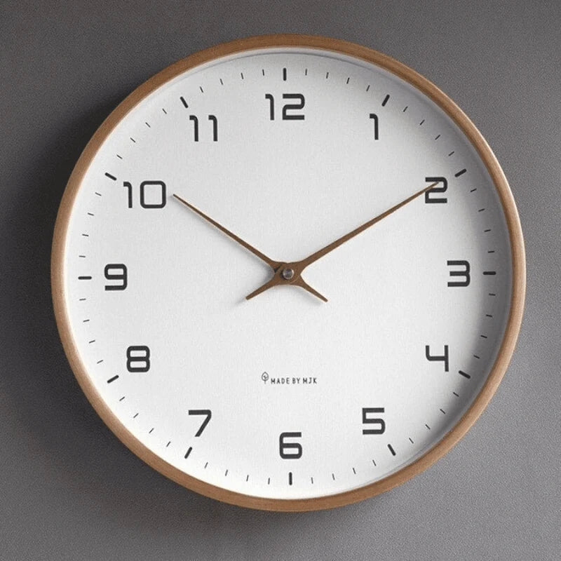 Wall Clock Silent Quartz Movement Scandinavian Design 9.45-Inch Diameter
