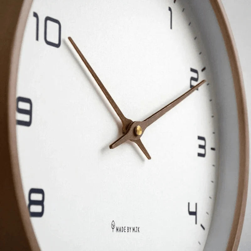 Wall Clock Silent Quartz Movement Scandinavian Design 9.45-Inch Diameter