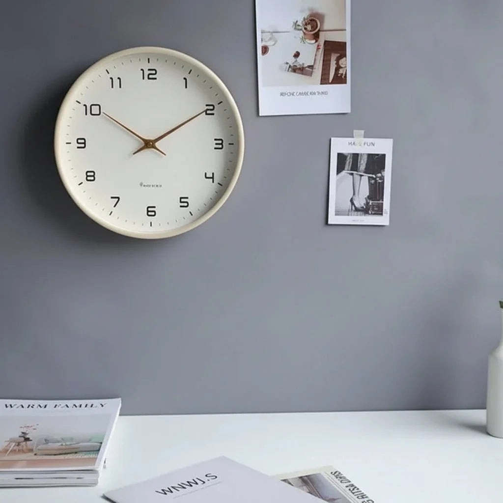 Wall Clock Wooden Silent Quartz Two Sizes