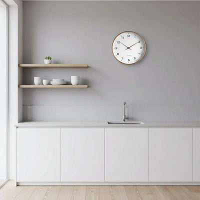 Wall Clock Wooden Silent Quartz Two Sizes