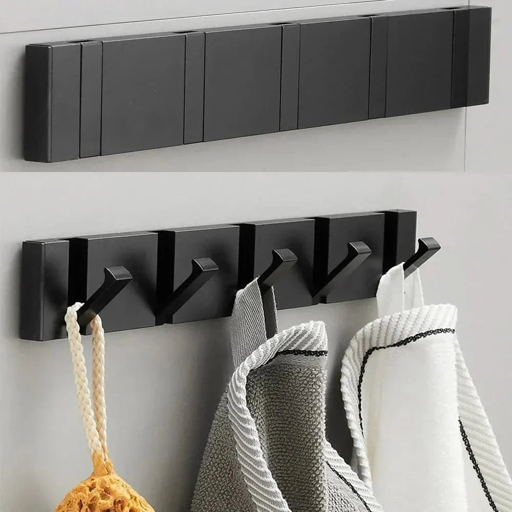 Wall Hook Foldable Aerospace Aluminum Adhesive & Screw Mount