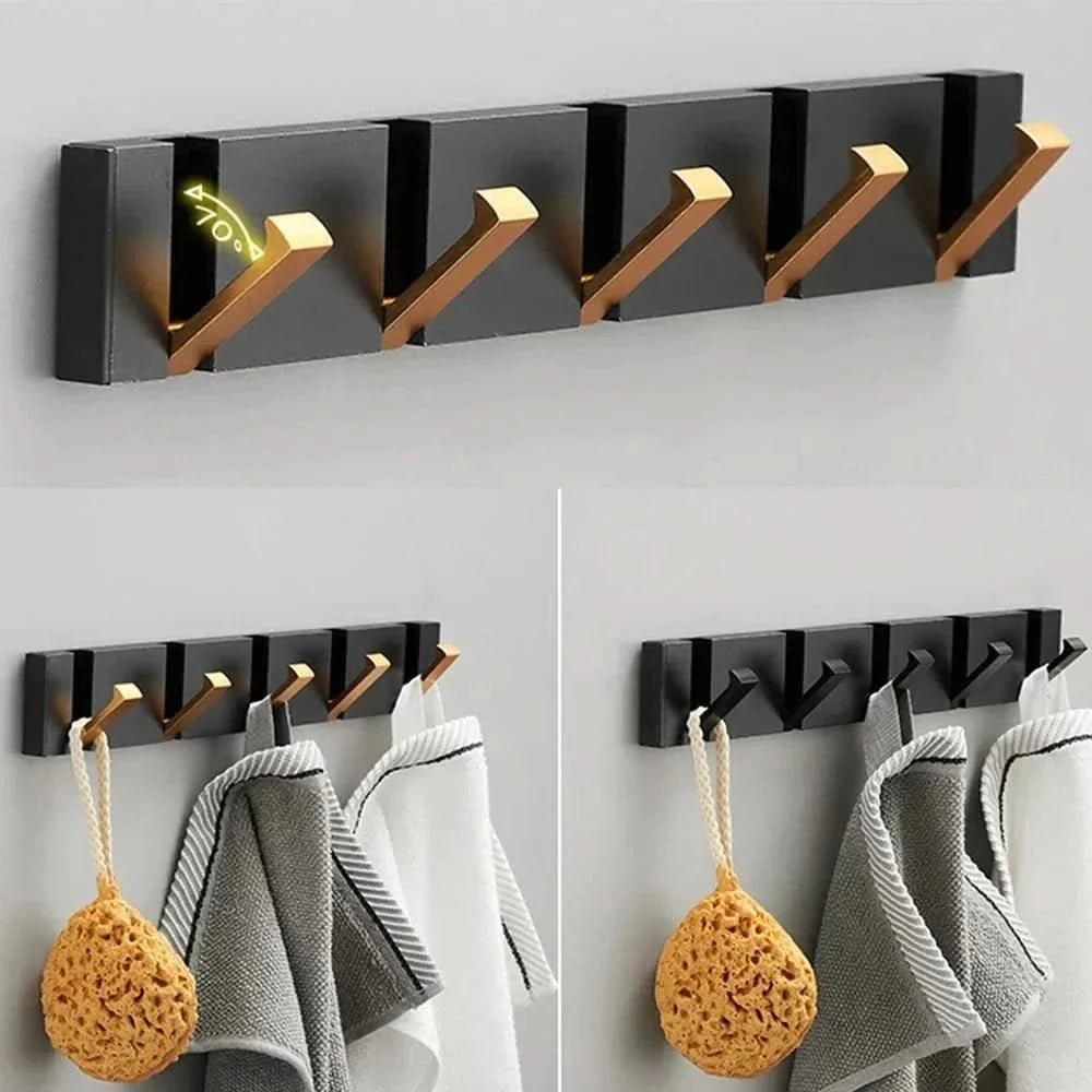 Wall Hook Rail Foldable Space-Saving Aluminum