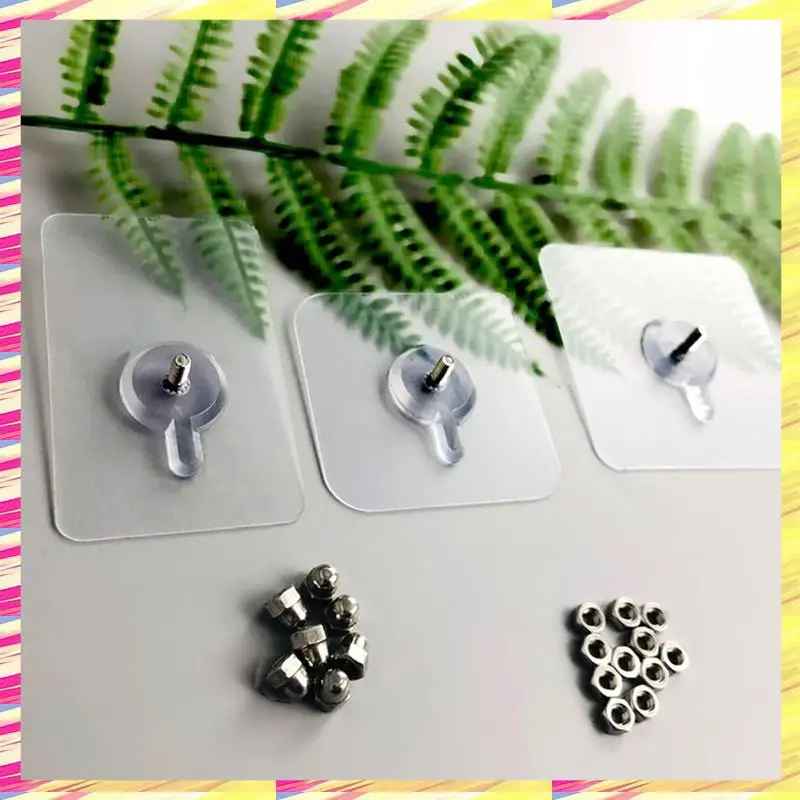 Wall Hook Transparent Self-Adhesive Holds 11 Lbs