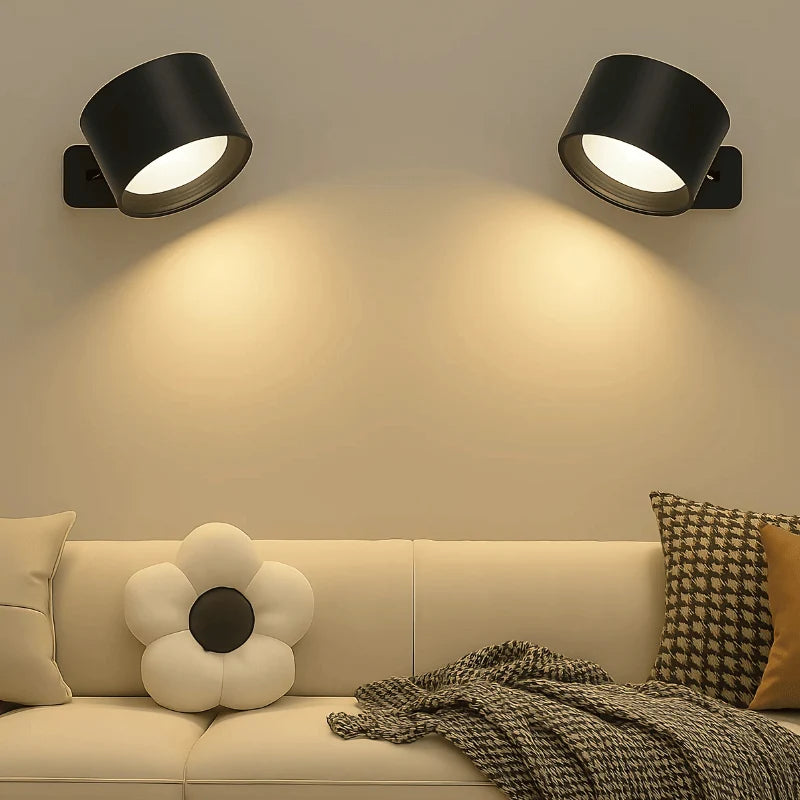 Wall Lamp Wireless Rechargeable 360° Rotatable No Drill Mount