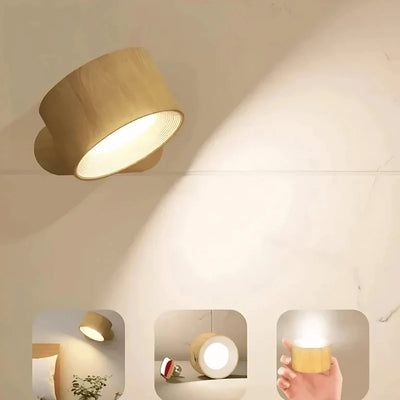 Wall Lamp Wireless Rechargeable 360° Rotatable No Drill Mount