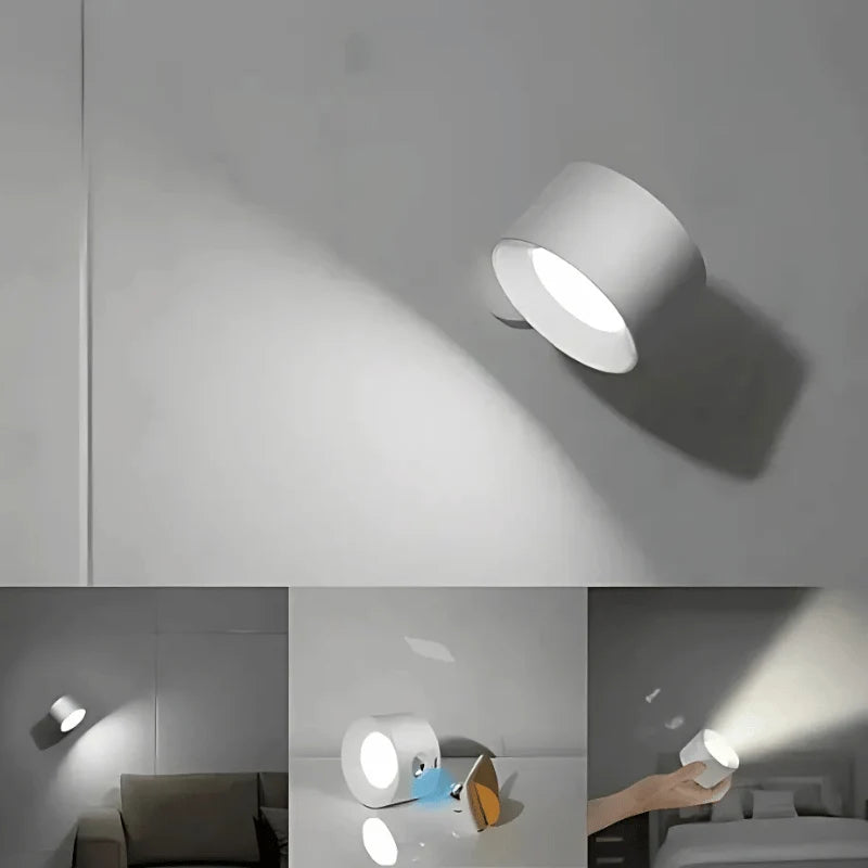 Wall Lamp Wireless Rechargeable 360° Rotatable No Drill Mount