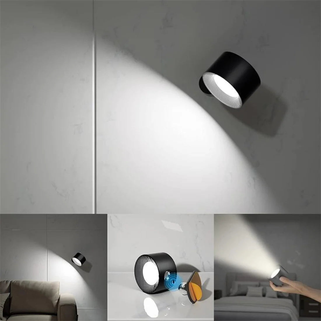 Wall Light 360° Cordless Rechargeable Waterproof Indoor & Outdoor
