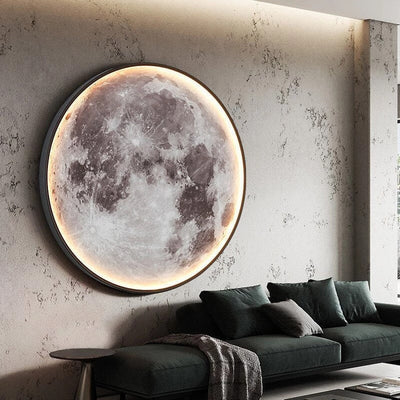 Wall Light Embossed Moon Surface Cable Powered