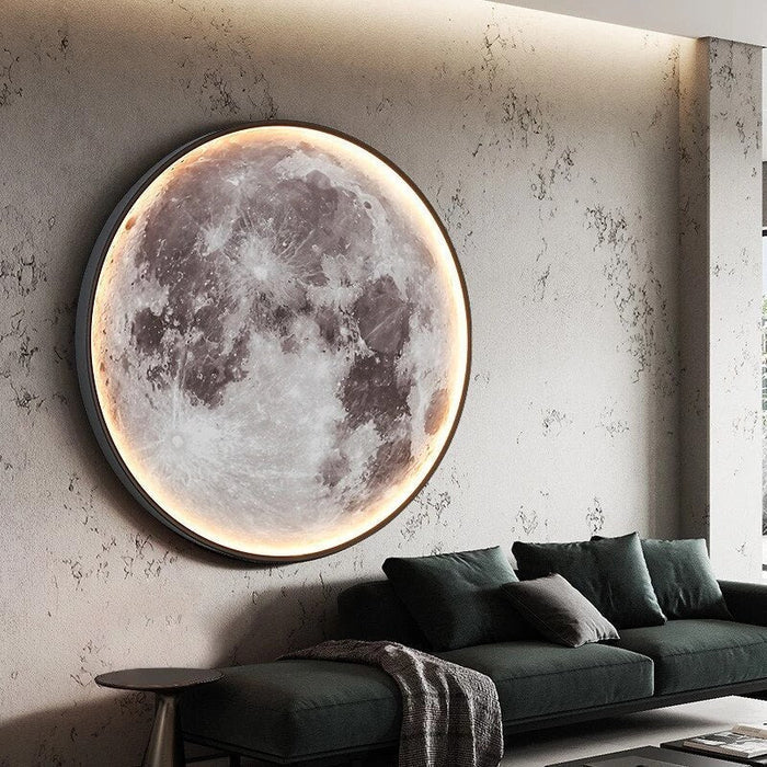 Wall Light Embossed Moon Surface Cable Powered