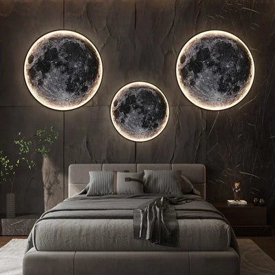 Wall Light Embossed Moon Surface Cable Powered