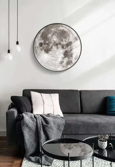 Wall Light Embossed Moon Surface Cable Powered