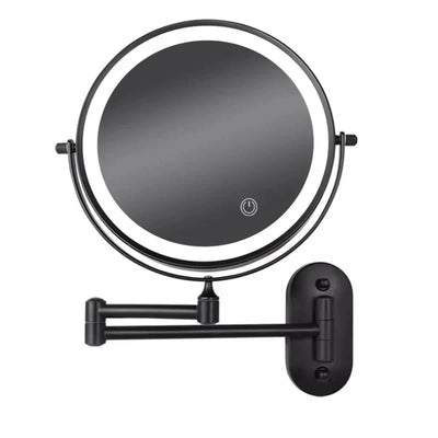 Wall-Mount Makeup Mirror Adjustable 3x-10x LED Touch USB-C Rechargeable