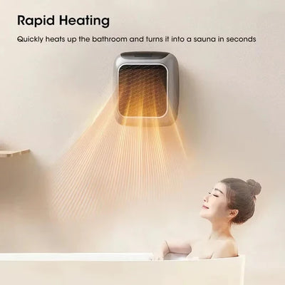 Wall-Mounted Ceramic Heater Rapid Warm-Up Remote & Timer
