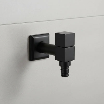 Wall-Mounted Faucet Solid Brass Matte Black Space-Saving