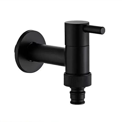 Wall-Mounted Faucet Solid Brass Matte Black Space-Saving