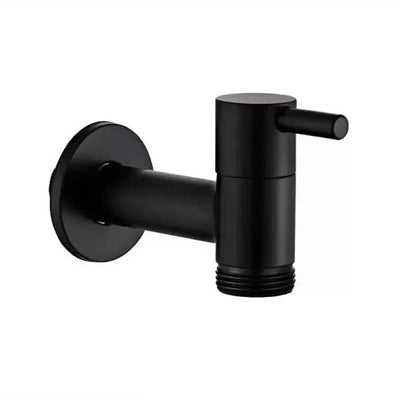 Wall-Mounted Faucet Solid Brass Matte Black Space-Saving