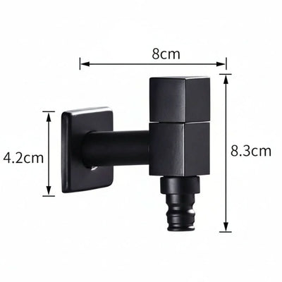 Wall-Mounted Faucet Solid Brass Matte Black Space-Saving
