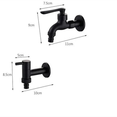 Wall-Mounted Faucet Solid Brass Matte Black Space-Saving