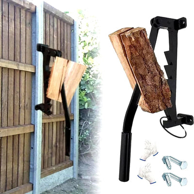 Wall-Mounted Log Splitter Lever-Action Carbon Steel Space-Saving