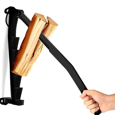 Wall-Mounted Log Splitter Lever-Action Carbon Steel Space-Saving