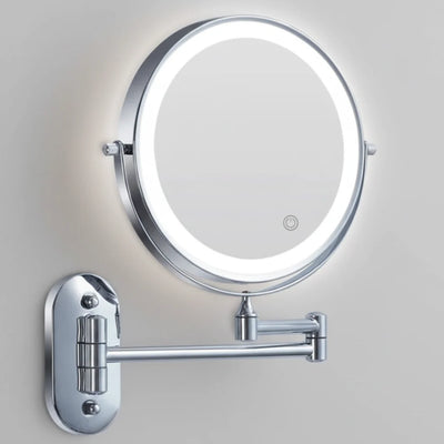 Wall-Mounted Magnifying Mirror LED Stepless Light USB Rechargeable