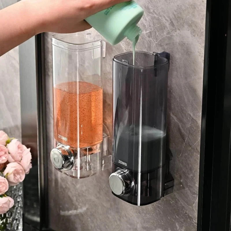 Wall-Mounted Soap Dispenser Adhesive No-Drill 10.1 Oz Capacity