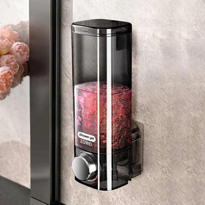 Wall-Mounted Soap Dispenser Adhesive No-Drill 10.1 Oz Capacity
