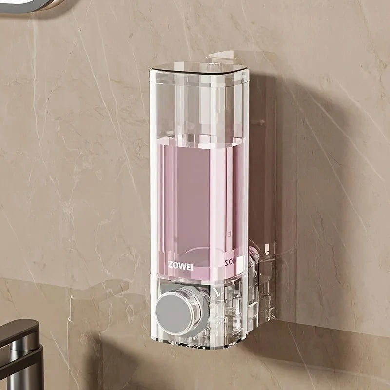 Wall-Mounted Soap Dispenser Adhesive No-Drill 10.1 Oz Capacity