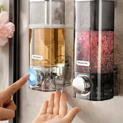 Wall-Mounted Soap Dispenser Adhesive No-Drill 10.1 Oz Capacity