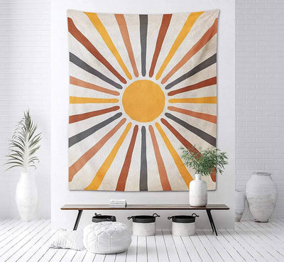 Wall Tapestry Sun-Inspired Boho Polyester-Cotton Blend