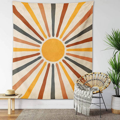 Wall Tapestry Sun-Inspired Boho Polyester-Cotton Blend