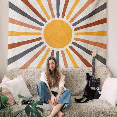 Wall Tapestry Sun-Inspired Boho Polyester-Cotton Blend
