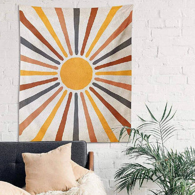 Wall Tapestry Sun-Inspired Boho Polyester-Cotton Blend