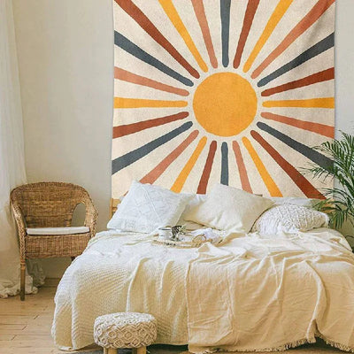 Wall Tapestry Sun-Inspired Boho Polyester-Cotton Blend