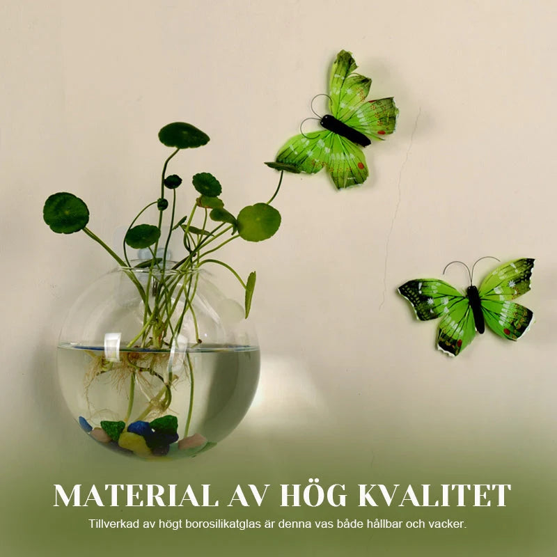 Wall Vase Drill-Free Mounting Borosilicate Glass