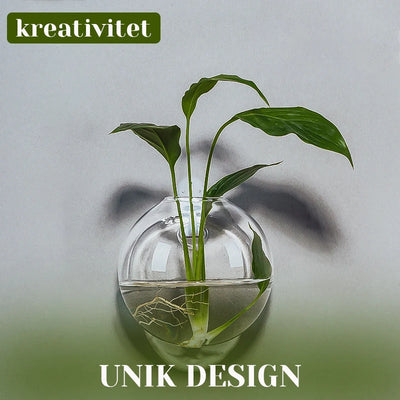 Wall Vase Drill-Free Waterproof Borosilicate Glass