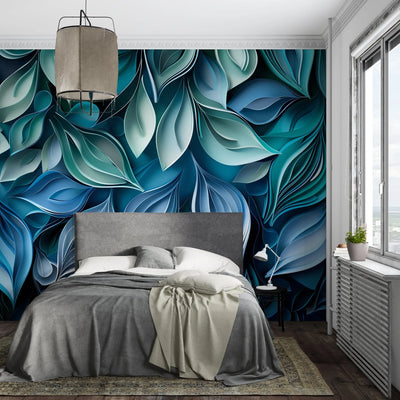 Wallpaper 3D Embossed Leaf Peel & Stick Non-Woven
