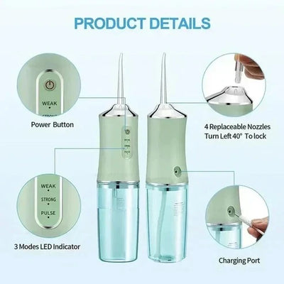 Water Flosser Cordless Rechargeable 10.1 Fl Oz Tank