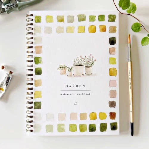 Watercolor Workbook Guided Templates & Paint Set