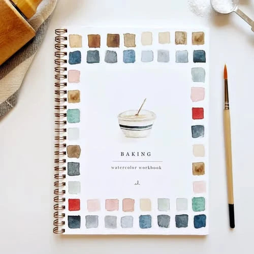 Watercolor Workbook Guided Templates & Paint Set
