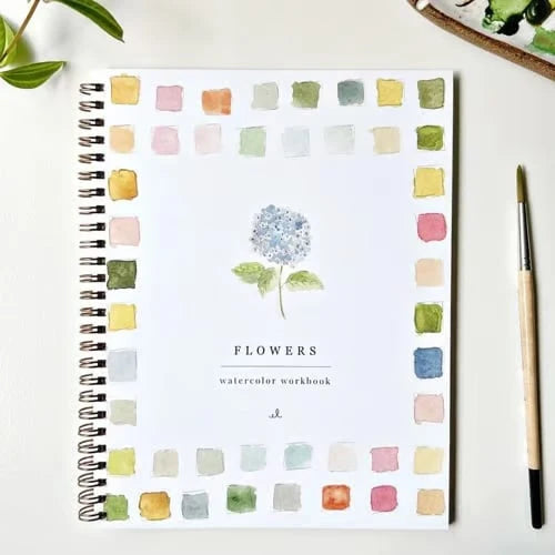Watercolor Workbook Guided Templates & Paint Set