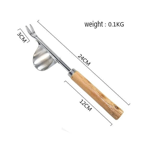 Weed Puller V-Fork & Lever Action Ergonomic Wood Handle