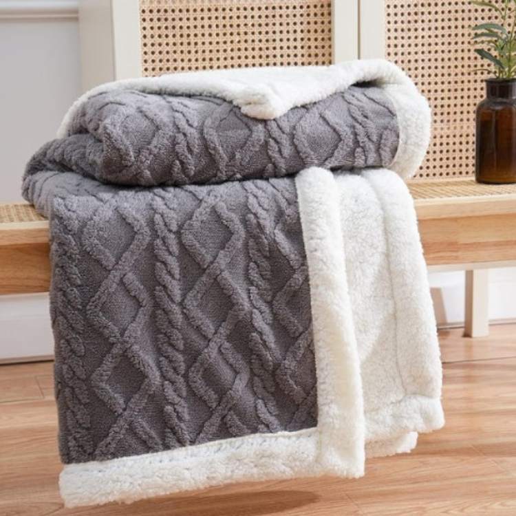 Weighted Blanket Sherpa Cover Glass Bead Filling Machine Washable