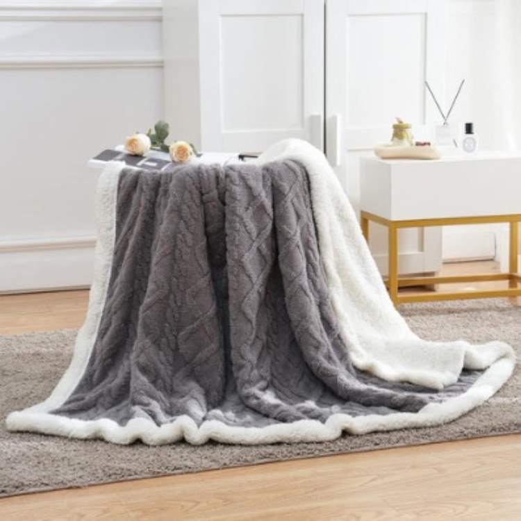 Weighted Blanket Sherpa Cover Glass Bead Filling Machine Washable
