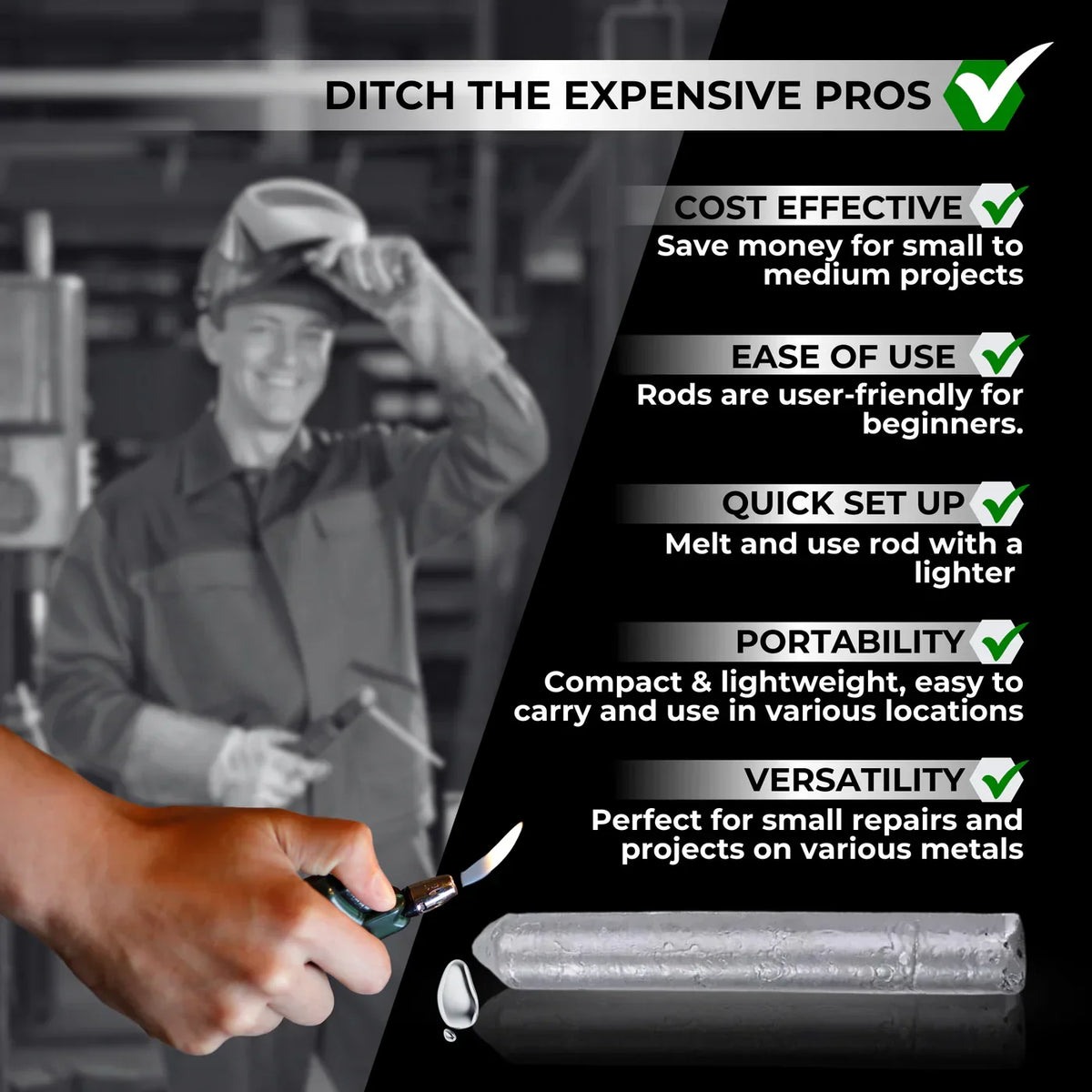 Welding Rods Low-Heat Activation Multi-Metal Kit