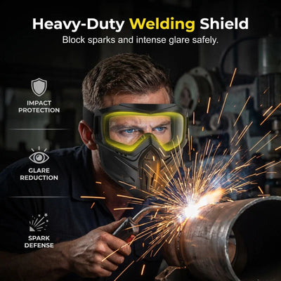 Welding Shield 2-in-1 Impact Polycarbonate Removable Goggles