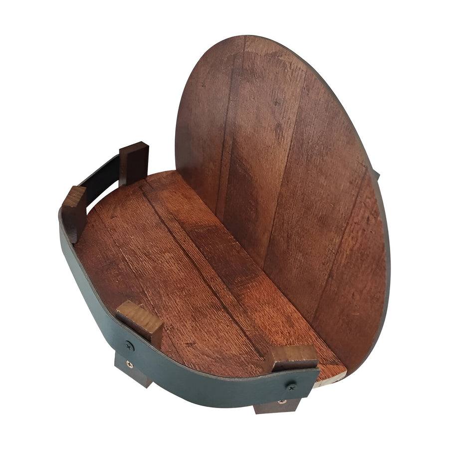 Whiskey Barrel Shelf Genuine Oak Steel Band Accents