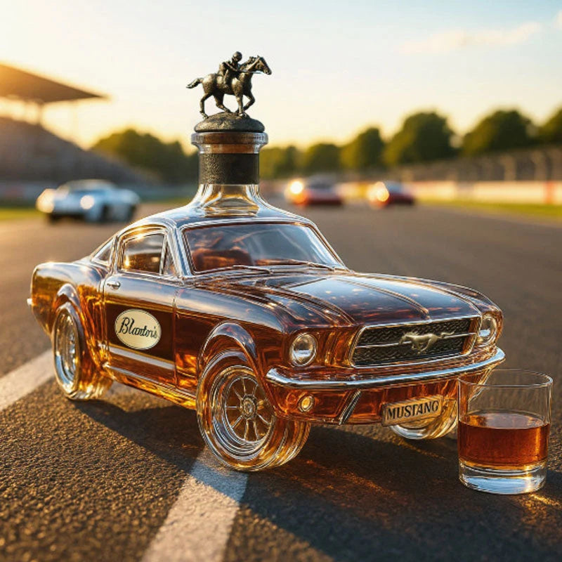 Whiskey Decanter Sports Car Silhouette Decorative Glass